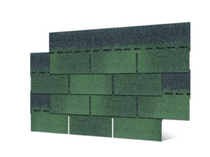Telha de asfalto verde sustentável com 3 abas para proteção ambiental